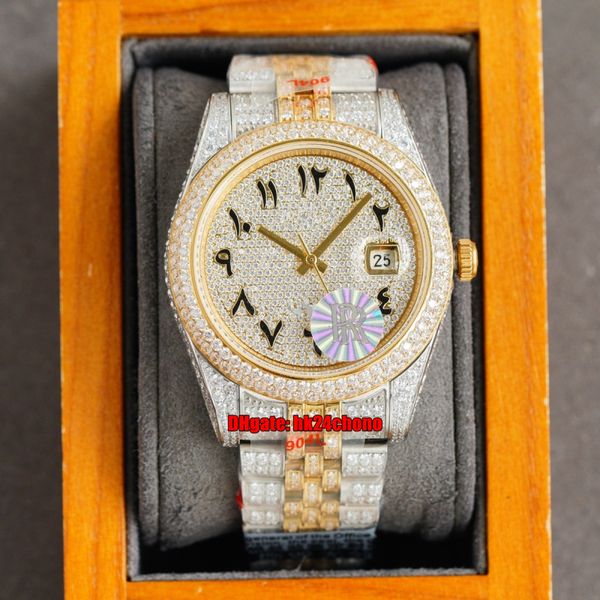 8 styles luxury watches rrf 41mm datejust iced out full diamond eta2836 automatic mens watch pavé diamonds arabic dial 18k gold two tone bra, Slivery;brown
8 styles luxury watches rrf 41mm datejust iced out full diamond eta2836 automatic mens watch pavé diamonds arabic dial 18k gold two tone bra, Slivery;brown