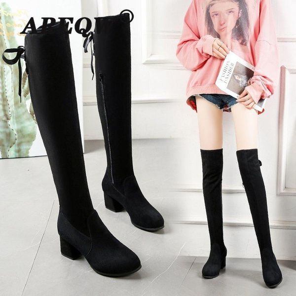 fashion autumn winter stretch fabric boots ladies slim thighs shoes for women high heels square heel boots plus size, Black
fashion autumn winter stretch fabric boots ladies slim thighs shoes for women high heels square heel boots plus size, Black