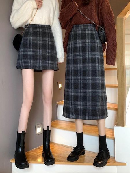 vintage wool pleated plaid skirt women high waist plus size long skirt 2021 autumn winter harajuku female party short, Black
vintage wool pleated plaid skirt women high waist plus size long skirt 2021 autumn winter harajuku female party short, Black