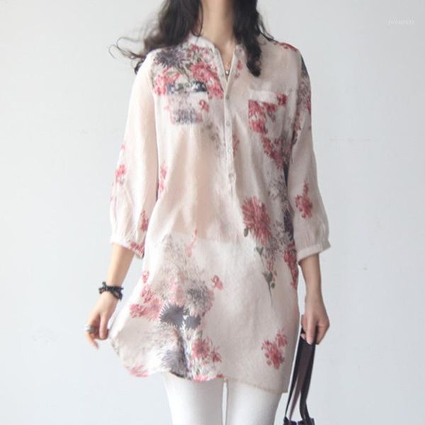 women's blouses & shirts 2021 summer dress fresh shirt large size cotton and linen floral loose mid-length 3/4 sleeve korean style lite, White
women's blouses & shirts 2021 summer dress fresh shirt large size cotton and linen floral loose mid-length 3/4 sleeve korean style lite, White