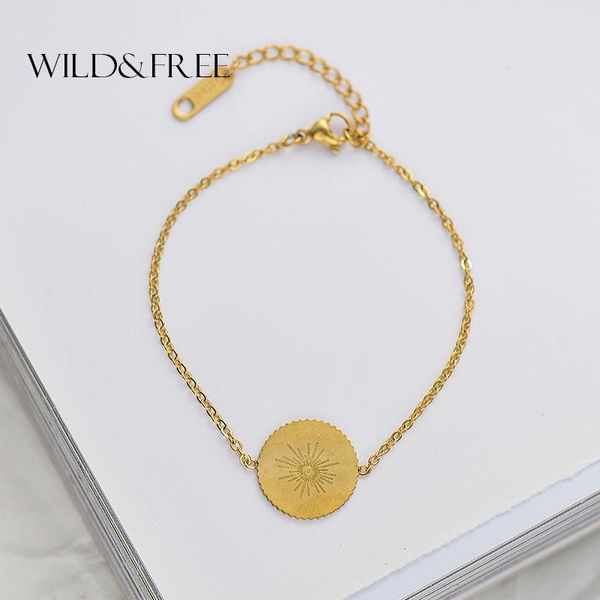 link, chain wild & design women gold round bracelets delicate stainless steel jewelry sun pattern color link chains bracelet, Black
link, chain wild & design women gold round bracelets delicate stainless steel jewelry sun pattern color link chains bracelet, Black