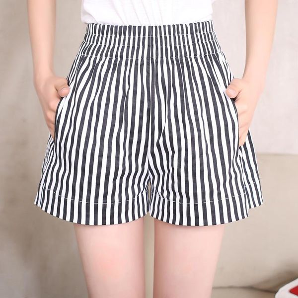 fashion women summer vertical stripes high waist wide leg beach summer women's shorts large size casual, White;black
fashion women summer vertical stripes high waist wide leg beach summer women's shorts large size casual, White;black