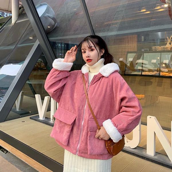 winter thicken warm coat women vintage fleece corduroy hooded coat korean style loose pocket velvet jacket outswear, Tan;black
winter thicken warm coat women vintage fleece corduroy hooded coat korean style loose pocket velvet jacket outswear, Tan;black