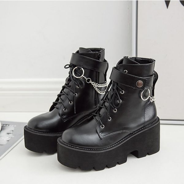 boussac metal chains chunky platform women's boots round toe martin boots women winter black punk goth boots swe0872
boussac metal chains chunky platform women's boots round toe martin boots women winter black punk goth boots swe0872