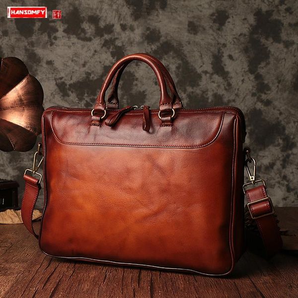 2020 handmade men's handbag male cowhide retro leather casual men briefcase lapbag large capacity horizontal computer bags
2020 handmade men's handbag male cowhide retro leather casual men briefcase lapbag large capacity horizontal computer bags