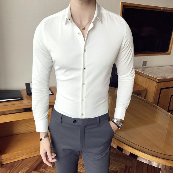men shirt solid spring slim fit business shirts men long sleeve plus size fashion designer dress shirt male1, White;black
men shirt solid spring slim fit business shirts men long sleeve plus size fashion designer dress shirt male1, White;black