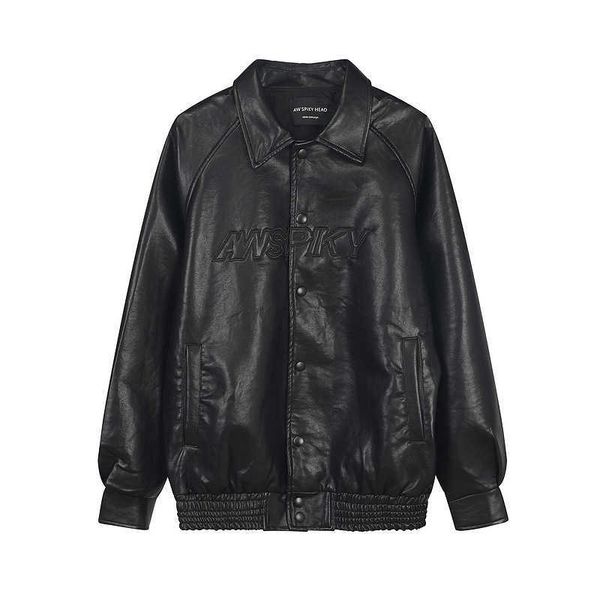 men's jackets high street lapel men's pu leather embroidered letter jacket, Black;brown
men's jackets high street lapel men's pu leather embroidered letter jacket, Black;brown