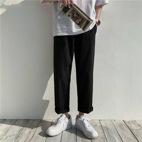 pants men solid ankle-length leisure chic plus size 3xl simple summer all-match mens baggy wide leg pant korean style fashion bf, Black 
pants men solid ankle-length leisure chic plus size 3xl simple summer all-match mens baggy wide leg pant korean style fashion bf, Black