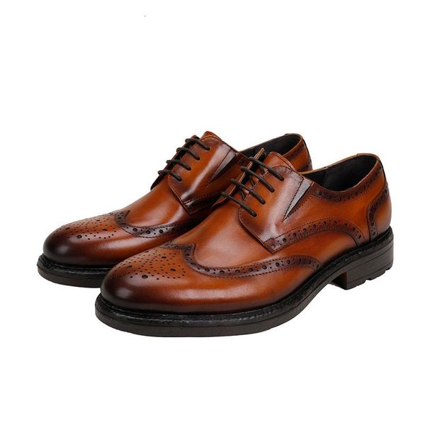 new formal wear business leather wedding shoes men's british handmade brock carved genuine cowhide wear-resistant zapatos hombre, Black 
new formal wear business leather wedding shoes men's british handmade brock carved genuine cowhide wear-resistant zapatos hombre, Black