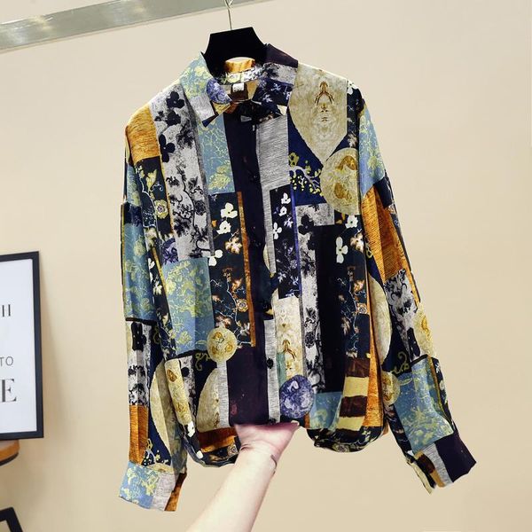 spring autumn women's blouses korean style retro abstract floral bat sleeve blouse new loose long sleeve chiffon gx527, White
spring autumn women's blouses korean style retro abstract floral bat sleeve blouse new loose long sleeve chiffon gx527, White