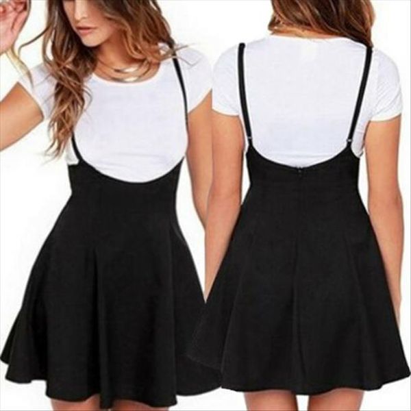 factory direct sales women a line brace skirt overall strappy black pleated mini short skirts
factory direct sales women a line brace skirt overall strappy black pleated mini short skirts