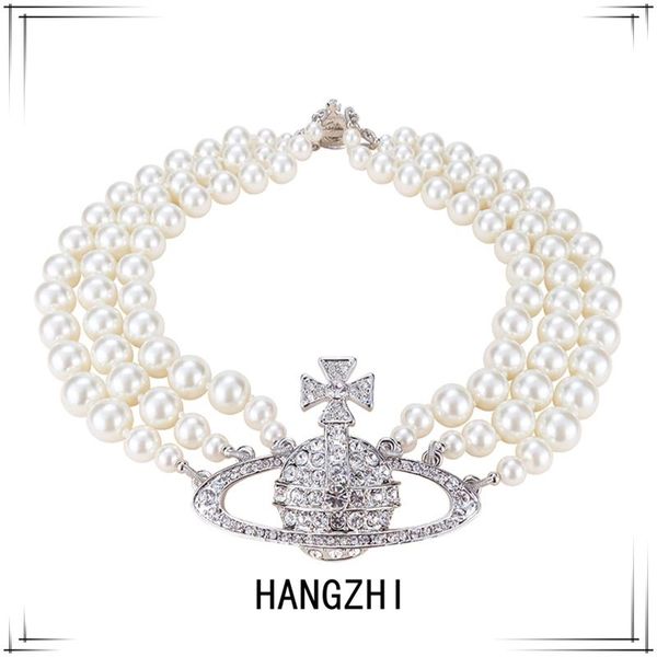 hangzhi 2020 new trendy shiny rhinestones inlay planet pendant multi-layer pearl choker necklace for women girls party jewelry, Silver
hangzhi 2020 new trendy shiny rhinestones inlay planet pendant multi-layer pearl choker necklace for women girls party jewelry, Silver