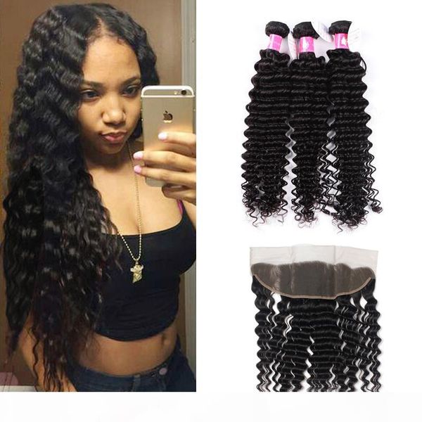 7a virgin brazilian more deep curly hair bundles with lace frontal closure peruvian human hair weave with frontal closure forawme part, Black
7a virgin brazilian more deep curly hair bundles with lace frontal closure peruvian human hair weave with frontal closure forawme part, Black