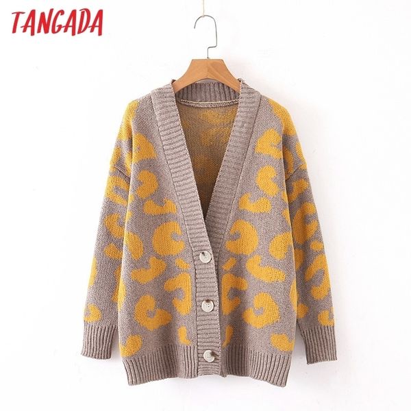 tangada autumn winter leopard cardigan vintage women sweater oversized lady fashion knitted cardigan coat sl06 y200106, White;black
tangada autumn winter leopard cardigan vintage women sweater oversized lady fashion knitted cardigan coat sl06 y200106, White;black