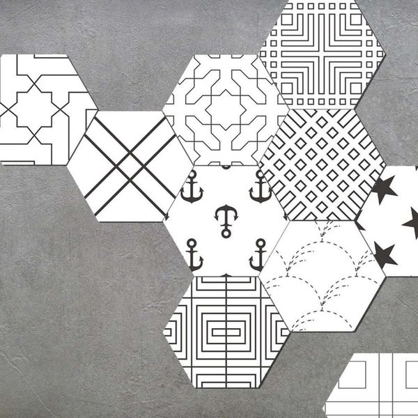 meiji new black and white art line bedroom bathroom waterproof wear ristant wall hexagon tile paste
meiji new black and white art line bedroom bathroom waterproof wear ristant wall hexagon tile paste