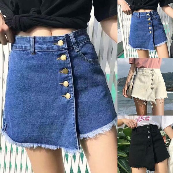 women's shorts beach mini skirt summer high waist blue short jeans retro, White;black
women's shorts beach mini skirt summer high waist blue short jeans retro, White;black
