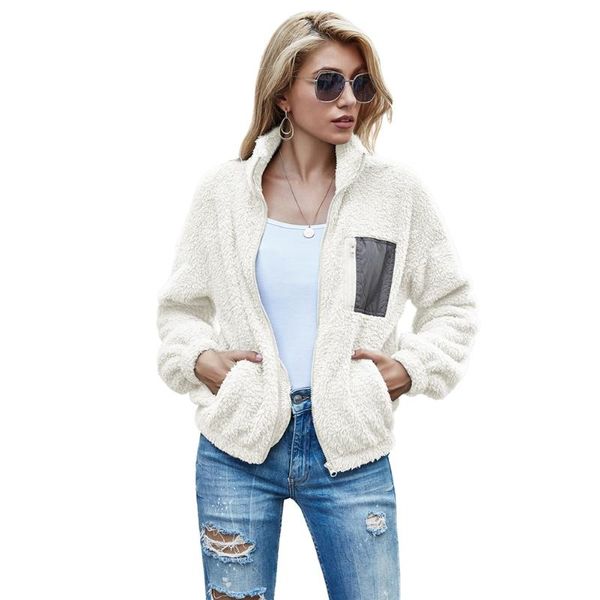 women plush coat velvet loose long sleeve stand neck chest zipper pocket decoration winter clothes wrinkle-resistant fabric, Black;brown
women plush coat velvet loose long sleeve stand neck chest zipper pocket decoration winter clothes wrinkle-resistant fabric, Black;brown