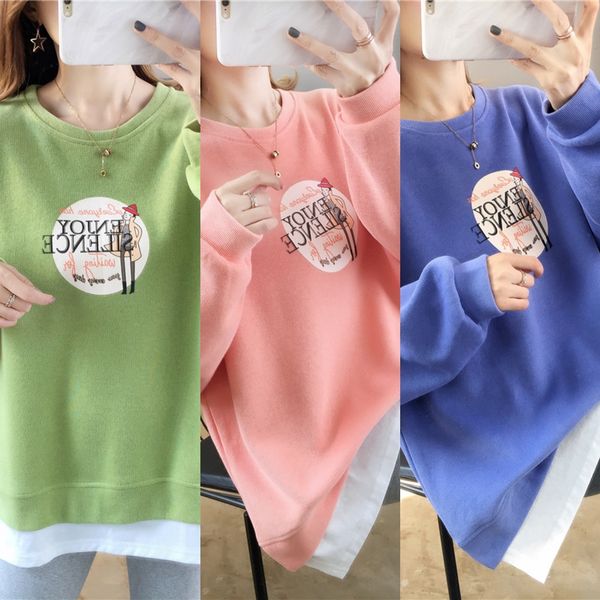 2020 new long sleeve fake two piece women's korean version loose spring and autumn thin style popular women's ins trend sweater sw, Black
2020 new long sleeve fake two piece women's korean version loose spring and autumn thin style popular women's ins trend sweater sw, Black