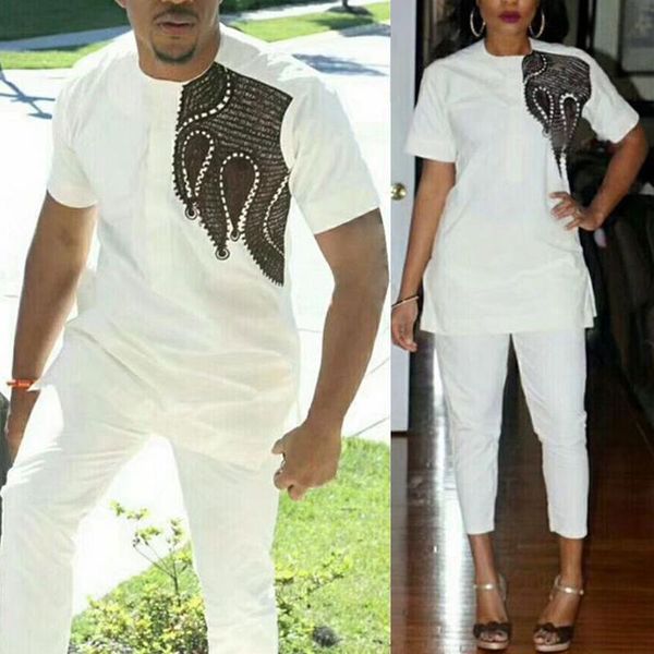 md african couple matching white clothes 2 pieces set for men and women embroidery dashiki shirt pants suit short sleeve, Red
md african couple matching white clothes 2 pieces set for men and women embroidery dashiki shirt pants suit short sleeve, Red