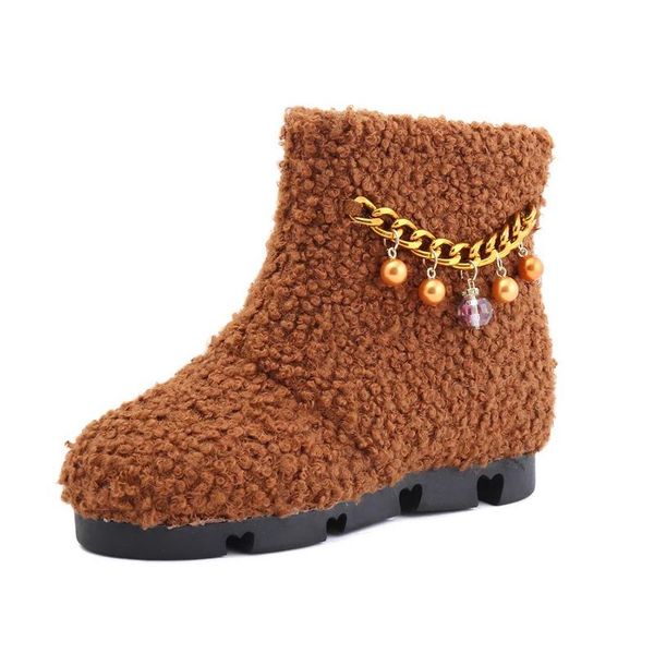 brown vintage lambswool fur suede winter warm cotton boots fashion chain buckle non-slip ankle shoes 2020 flat bottom boots, Black
brown vintage lambswool fur suede winter warm cotton boots fashion chain buckle non-slip ankle shoes 2020 flat bottom boots, Black