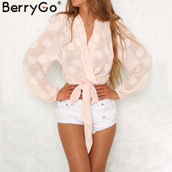 berrygo v neck polka dot chiffon blouse women sash casual thirt long sleeve blouse 2018 elastic summer transparent sexy1, White
berrygo v neck polka dot chiffon blouse women sash casual thirt long sleeve blouse 2018 elastic summer transparent sexy1, White