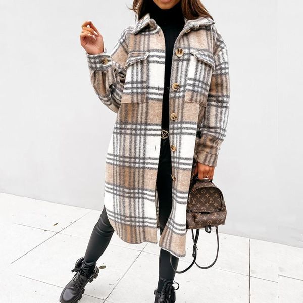 autumn winter women long-sleeved plaid printed shirt jacket fashion loose turn down collar single-breasted long shirt coat femme, Black;brown
autumn winter women long-sleeved plaid printed shirt jacket fashion loose turn down collar single-breasted long shirt coat femme, Black;brown