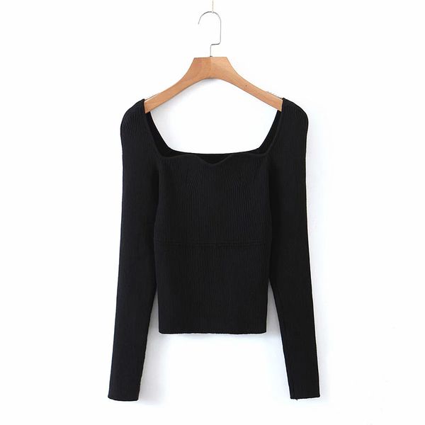 2021 women new european and american style tight square neck sweater female simple versatile long-sleeved bottoming chic, White;black
2021 women new european and american style tight square neck sweater female simple versatile long-sleeved bottoming chic, White;black