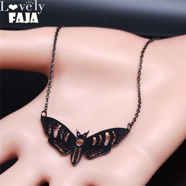pendant necklaces 2021 gothic moth stainless steel pendants women/men black color chain necklace jewelry colgantes mujer moda n3094s03, Silver
pendant necklaces 2021 gothic moth stainless steel pendants women/men black color chain necklace jewelry colgantes mujer moda n3094s03, Silver