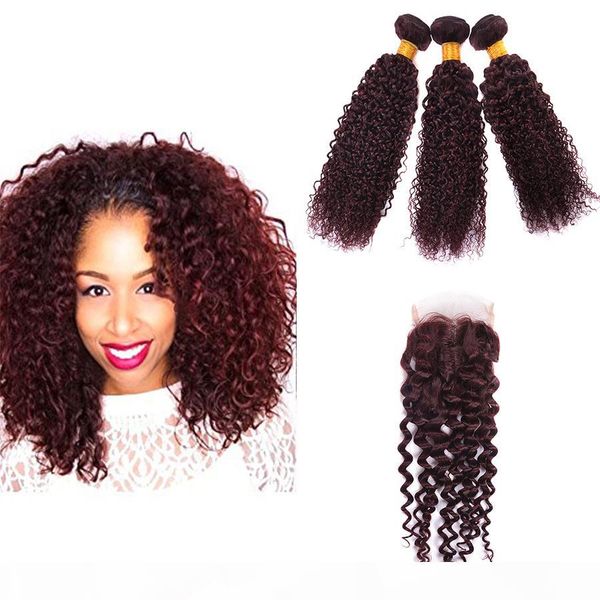 peruvian virgin hair with closure 99j kinky curly virgin hair with closure 3 bundles with lace clsoure, Black;brown
peruvian virgin hair with closure 99j kinky curly virgin hair with closure 3 bundles with lace clsoure, Black;brown