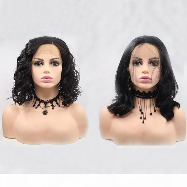 short curly wigs synthetic lace front wigs natural wave hair for women black color heat resistant fiber hair 
short curly wigs synthetic lace front wigs natural wave hair for women black color heat resistant fiber hair