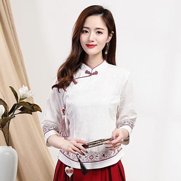 classic women cotton linen clothing plus size 3xl tang embroidery mandarin collar shirt chinese traditional blouse, Red
classic women cotton linen clothing plus size 3xl tang embroidery mandarin collar shirt chinese traditional blouse, Red