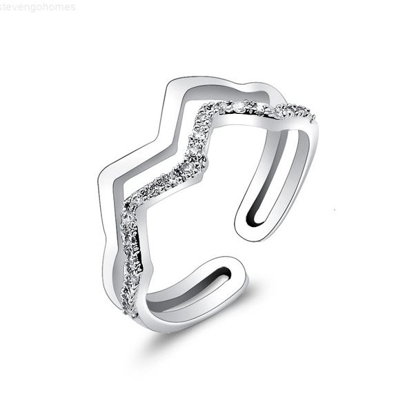 wave european double-layer and personality american new jewelry, ring, female fashion trendy copper inlaid zircon open r, Silver
wave european double-layer and personality american new jewelry, ring, female fashion trendy copper inlaid zircon open r, Silver