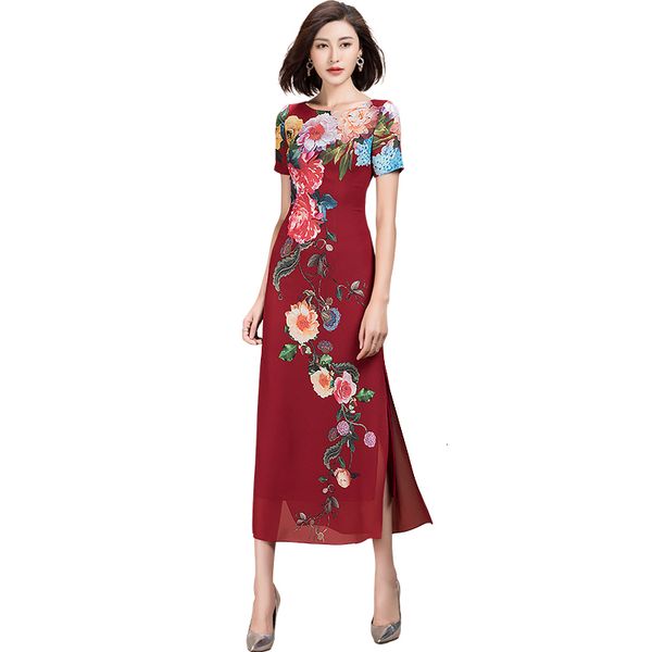 summer new floral pattern red dress woman z8xo, Black;gray