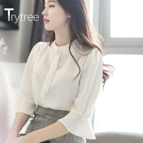 trytree 2020 summer blouse women casual o-neck solid loose three quarter flare sleeve fashion temperament all-purpose blouse, White
trytree 2020 summer blouse women casual o-neck solid loose three quarter flare sleeve fashion temperament all-purpose blouse, White