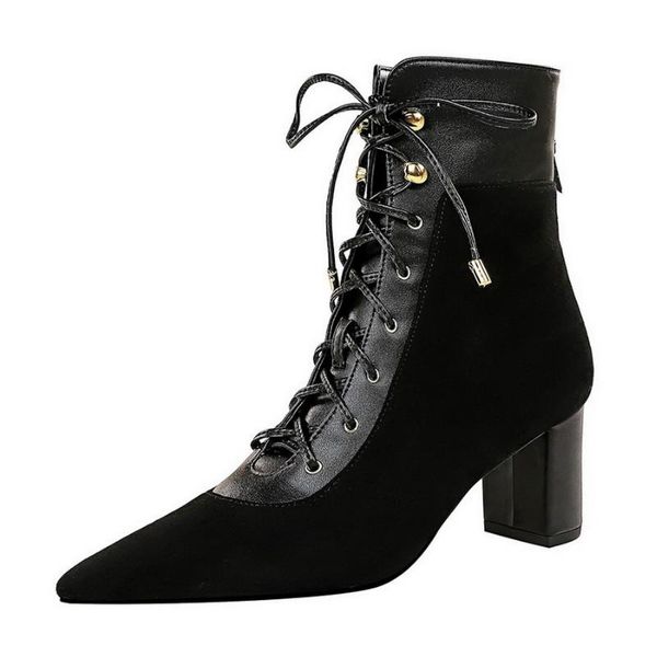 boots meriahzheng fashion trendy chunky heel suede pointed toe lace-up nightclub cross strap ankle ds-1988-8, Black
boots meriahzheng fashion trendy chunky heel suede pointed toe lace-up nightclub cross strap ankle ds-1988-8, Black
