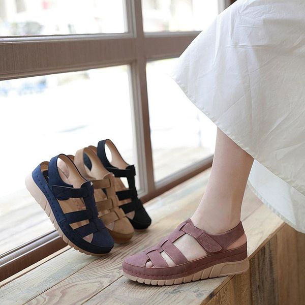 women's sandals summer ladies girls leather vintage sandals buckle casual sewing women shoes solid female ladies platform shoes, Black
women's sandals summer ladies girls leather vintage sandals buckle casual sewing women shoes solid female ladies platform shoes, Black