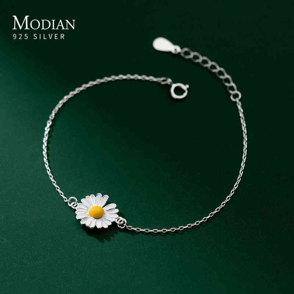 modian 925 sterling silver enamel daisy plant simple link bracelet fashion charm chain jewelry for women valentine's day, Golden;silver
modian 925 sterling silver enamel daisy plant simple link bracelet fashion charm chain jewelry for women valentine's day, Golden;silver
