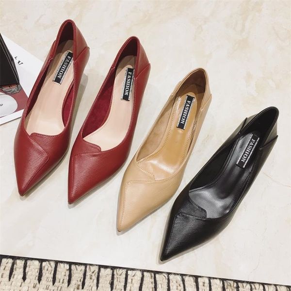 eoeodoit women leather heels pumps fashion pointed toe slip on high kitten heel shoes party office casual daily shoes soft cozy t200525, Black
eoeodoit women leather heels pumps fashion pointed toe slip on high kitten heel shoes party office casual daily shoes soft cozy t200525, Black