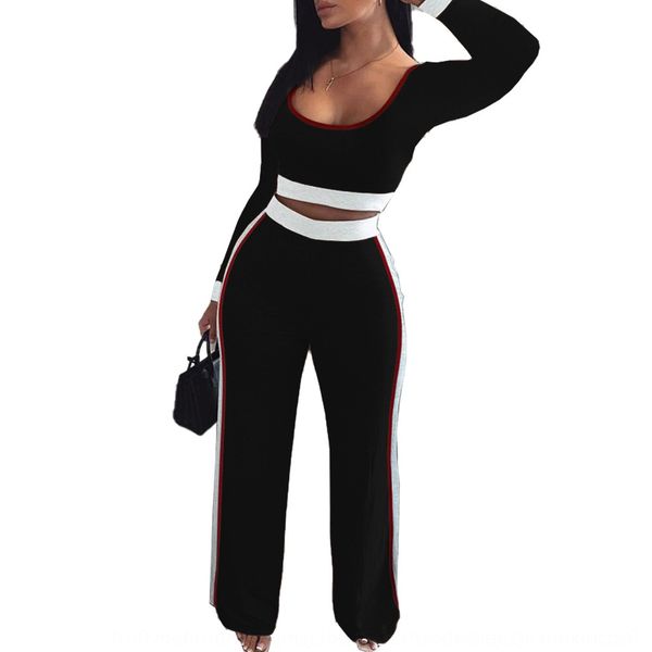 women's fashion casual solid color stitching u-collar slim-fit long coatsleeve loose trousers sports two-piece set m6zir, Gray
women's fashion casual solid color stitching u-collar slim-fit long coatsleeve loose trousers sports two-piece set m6zir, Gray
