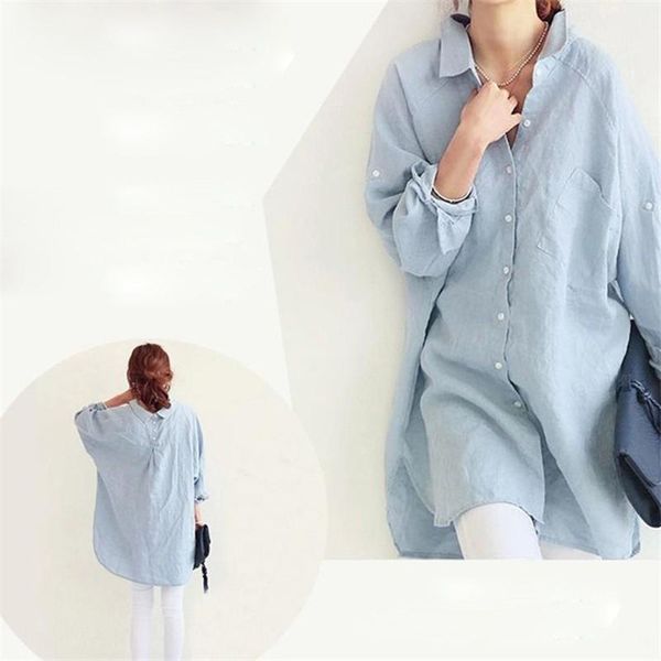 autunm 2021 new fashion women blouse shirt turn-down collar long sleeve button asymmetry hem loose elegant 2xl blouse, White
autunm 2021 new fashion women blouse shirt turn-down collar long sleeve button asymmetry hem loose elegant 2xl blouse, White
