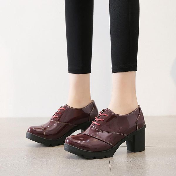 dress shoes patent leather thick high heels women vintage ladies platform brogues large size 34-43 oxford pumps for woman, Black
dress shoes patent leather thick high heels women vintage ladies platform brogues large size 34-43 oxford pumps for woman, Black