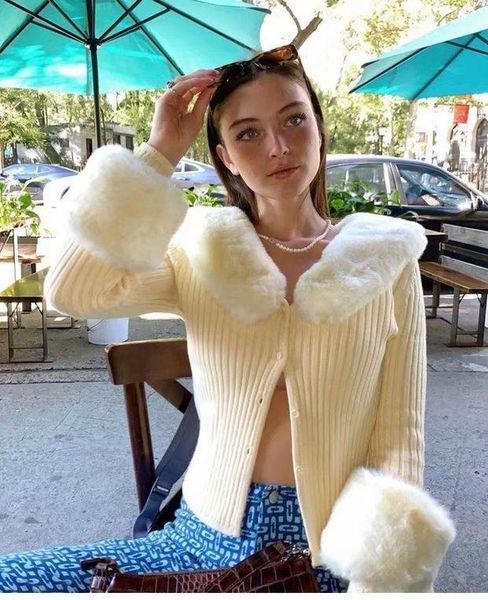 women's knits & tees autumn winter botton sweater wool collar cardigan women female novelty 2021 knitted crop coat clothing, White
women's knits & tees autumn winter botton sweater wool collar cardigan women female novelty 2021 knitted crop coat clothing, White