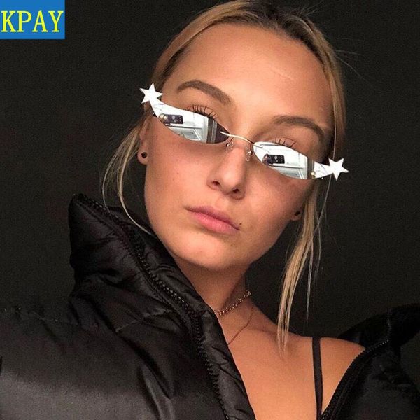 sunglasses 2021 small rimless steampunk women men fashion cat eye star fire flame sun glasses metal mirror uv400 eyewear, White;black
sunglasses 2021 small rimless steampunk women men fashion cat eye star fire flame sun glasses metal mirror uv400 eyewear, White;black