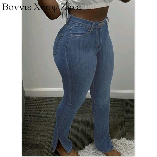 women causal slim solid ripped skinny slim slit denim pants long pocket design pants, Blue
women causal slim solid ripped skinny slim slit denim pants long pocket design pants, Blue