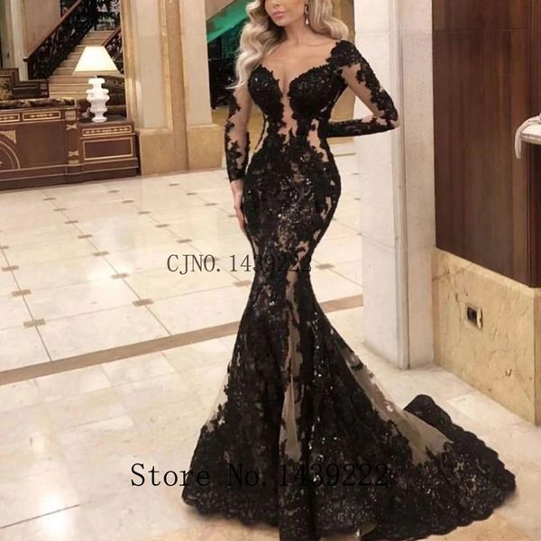 black mermaid sofuge long evening dresses prom long sleeves guest formal party dress vestidos robe de soiree designer gowns, Black;red
black mermaid sofuge long evening dresses prom long sleeves guest formal party dress vestidos robe de soiree designer gowns, Black;red