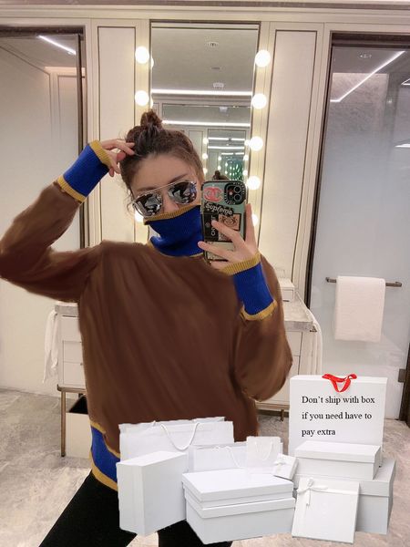 sweater women classic 2020fw fashion style ins tiktok contrast color womens sweater turtle neck letter pattern, White;black
sweater women classic 2020fw fashion style ins tiktok contrast color womens sweater turtle neck letter pattern, White;black