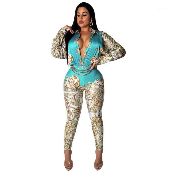 women jumpsuit romper long sleeve vintage chain print playsuit overalls long trosers elegant office ladies casual slim 20201, Black;white 
women jumpsuit romper long sleeve vintage chain print playsuit overalls long trosers elegant office ladies casual slim 20201, Black;white