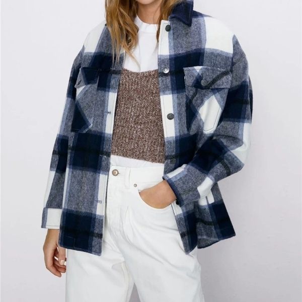 2020 women fashion plaid za long jacket female spring cotton green long sleeve loose outwear women casual single breasted jacket 201124, Black;brown
2020 women fashion plaid za long jacket female spring cotton green long sleeve loose outwear women casual single breasted jacket 201124, Black;brown