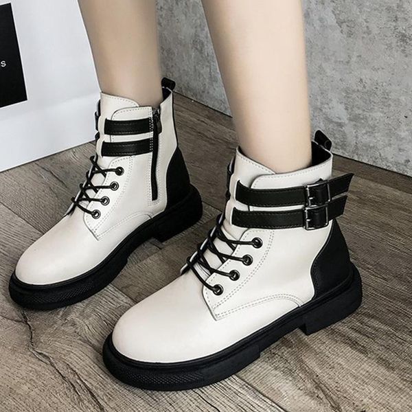 2020 women motorcycle boots lace-up beige pu short boots double row buckle outdoor fashion zipper comfortable women, Black
2020 women motorcycle boots lace-up beige pu short boots double row buckle outdoor fashion zipper comfortable women, Black