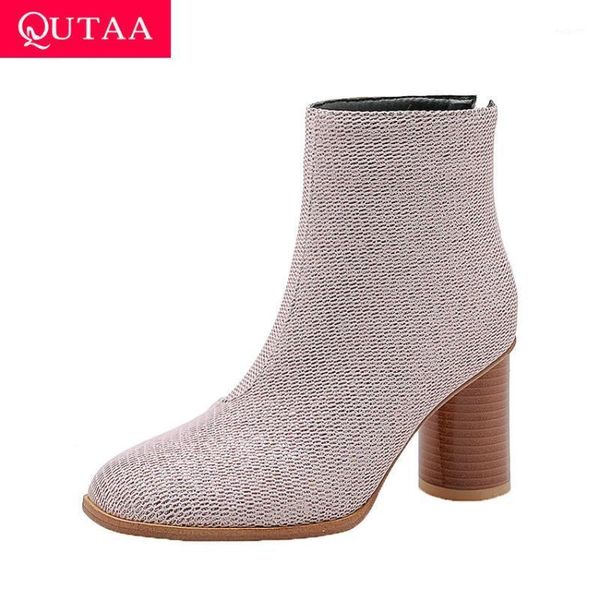 boots qutaa 2021 autumn winter warm fur short zipper sequins pu leather fashion square high heel women ankle size 34-431, Black
boots qutaa 2021 autumn winter warm fur short zipper sequins pu leather fashion square high heel women ankle size 34-431, Black